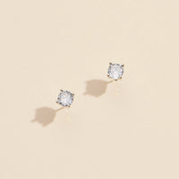 Glass Stone Gold Dip Stud Earrings