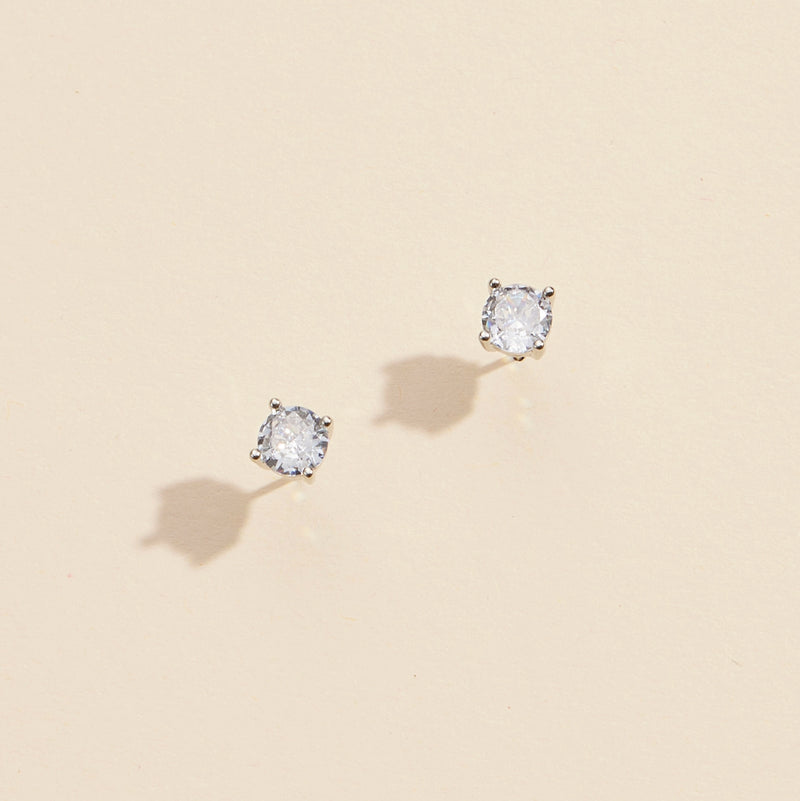 Glass Stone Gold Dip Stud Earrings