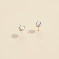 Glass Stone Gold Dip Stud Earrings