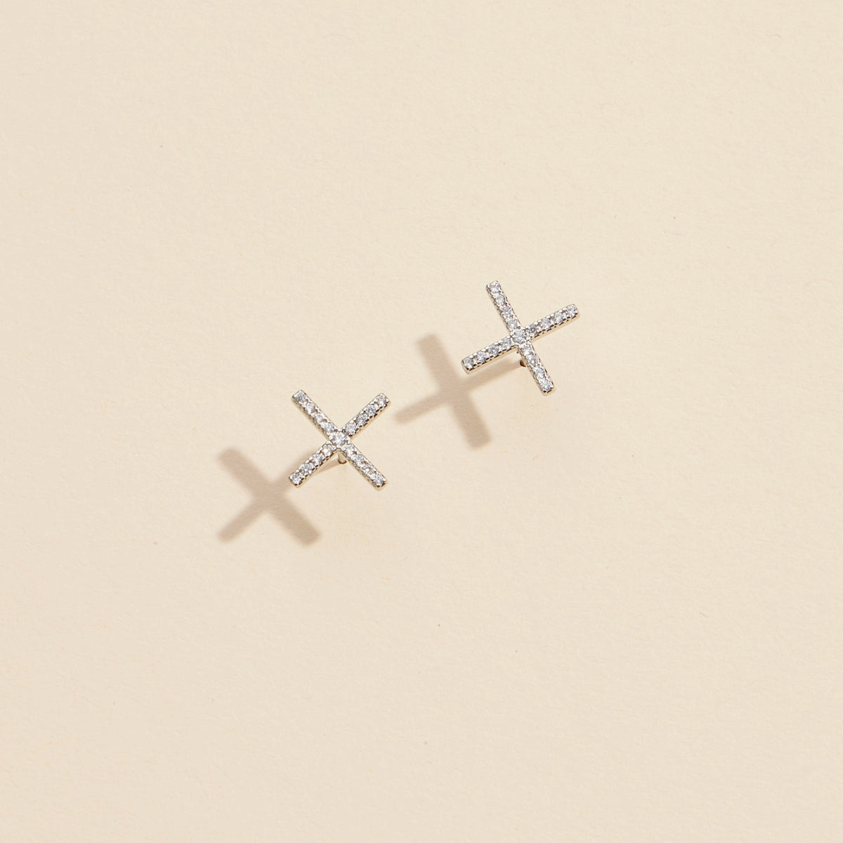 Cross Gold Dip Stud Earrings