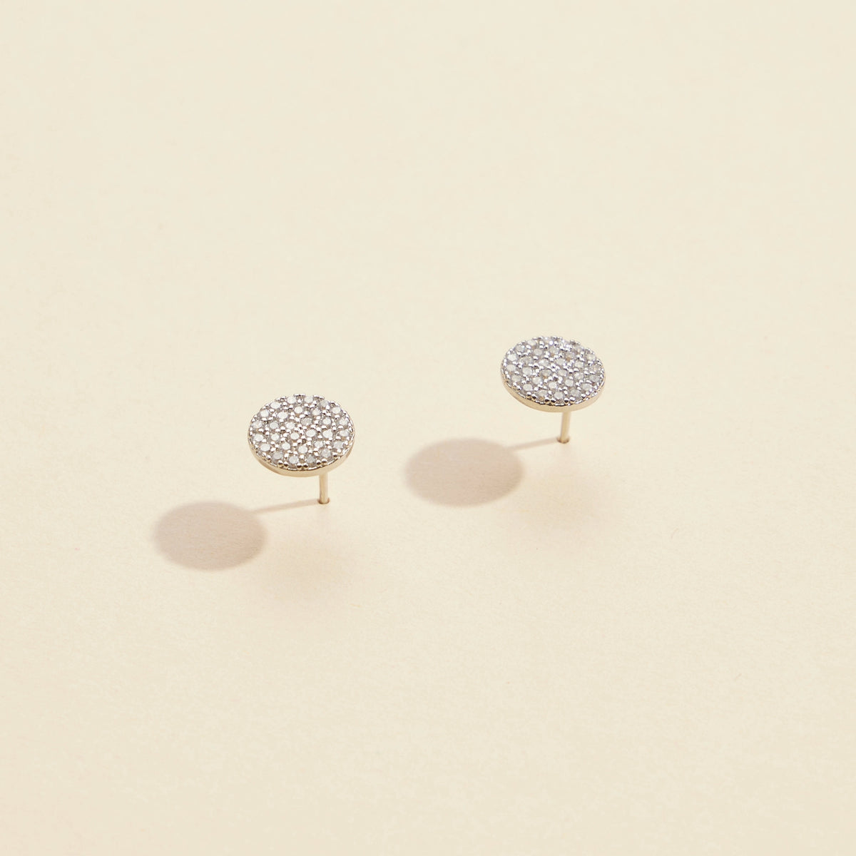 Cubic Zirconia Circle Gold Dip Stud Earrings