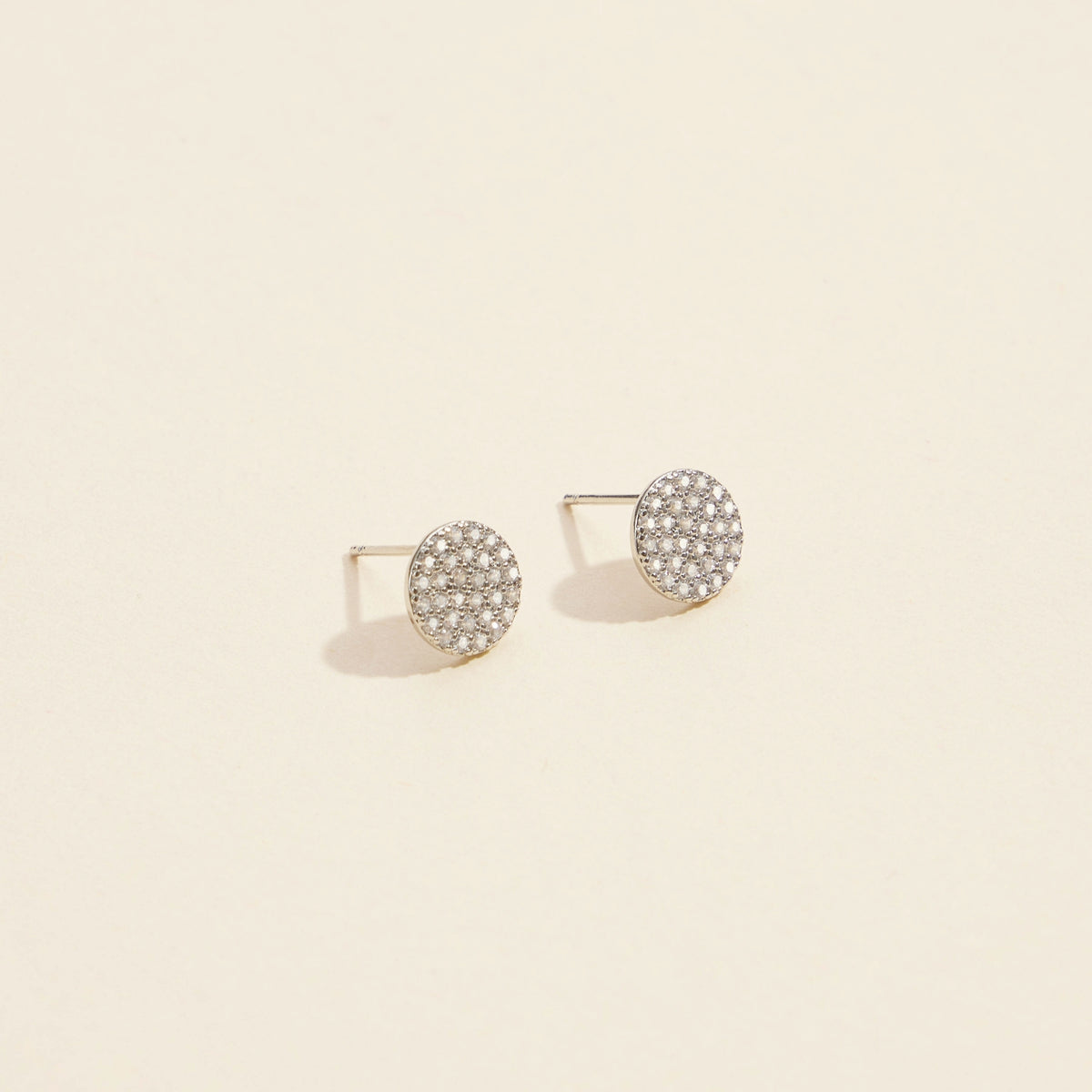 Cubic Zirconia Circle Gold Dip Stud Earrings