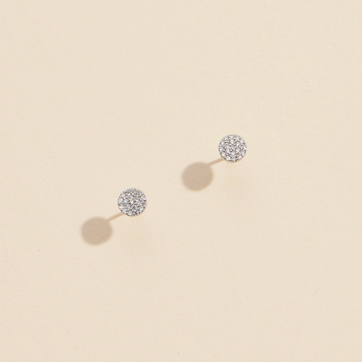 CZ Circle Gold Dip Stud Earrings