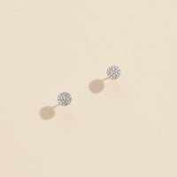 CZ Circle Gold Dip Stud Earrings