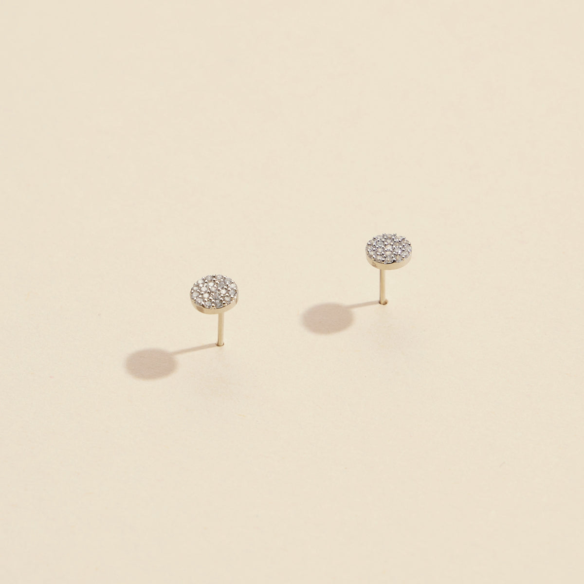 CZ Circle Gold Dip Stud Earrings
