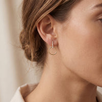 Gold Dipped Geometric Circle Drop Earrings