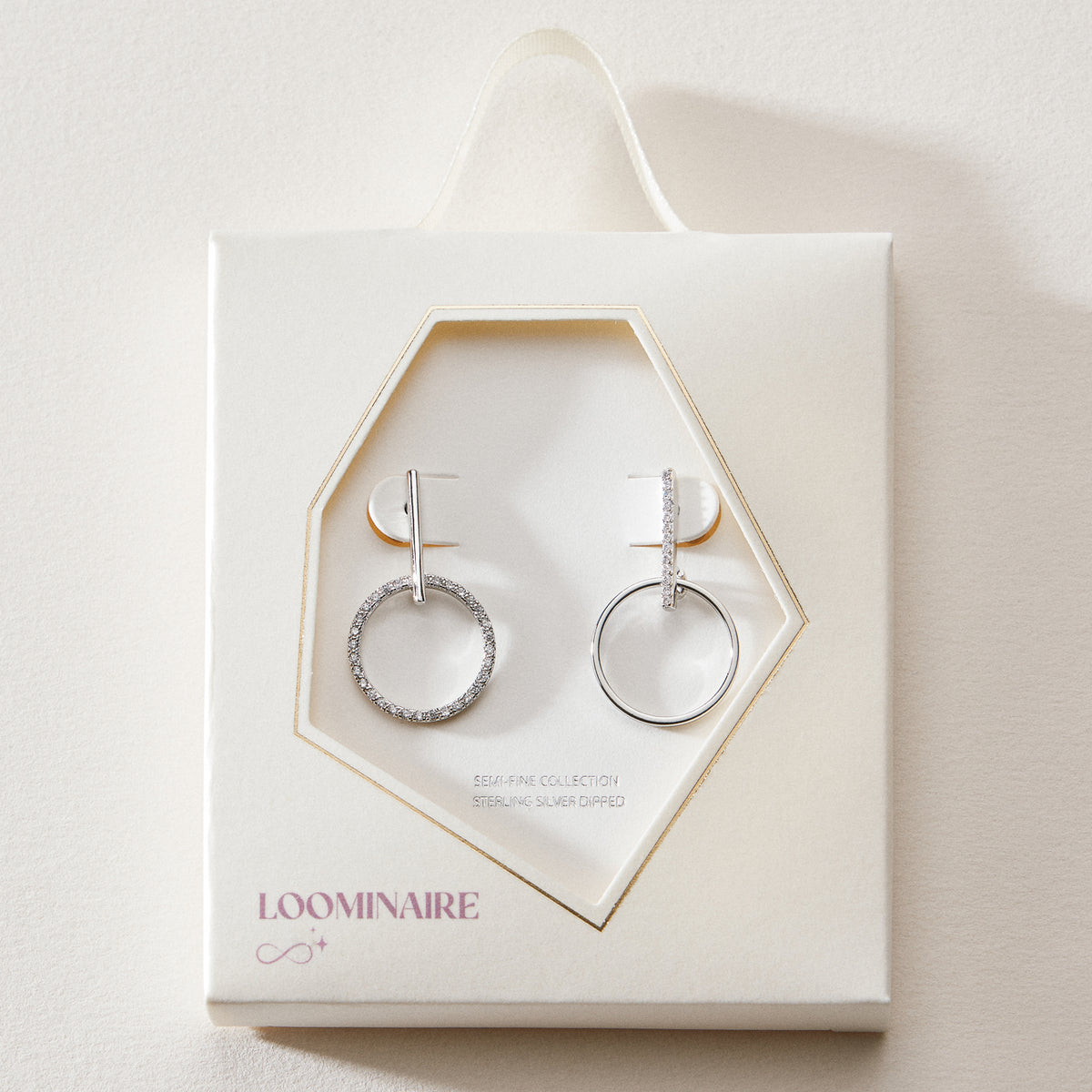 Gold Dipped Geometric Circle Drop Earrings