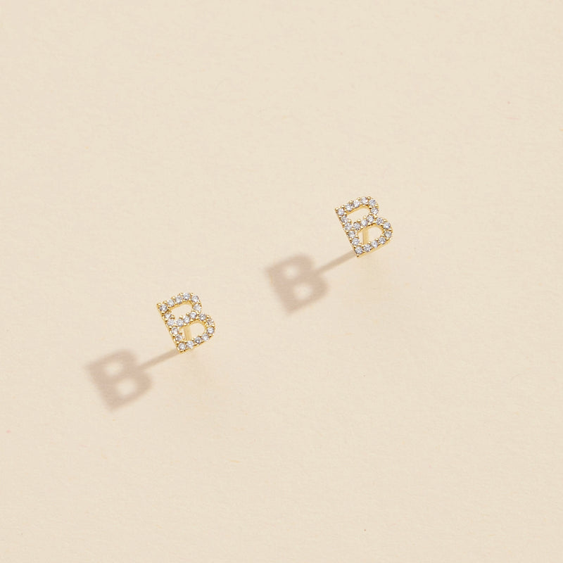Letters Basic Gold Dipped Stud Earrings