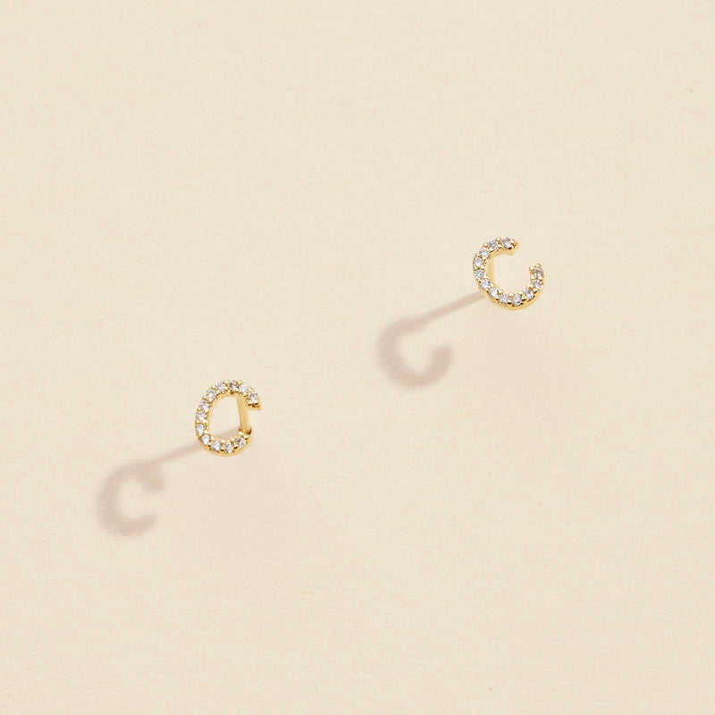 Letters Basic Gold Dipped Stud Earrings