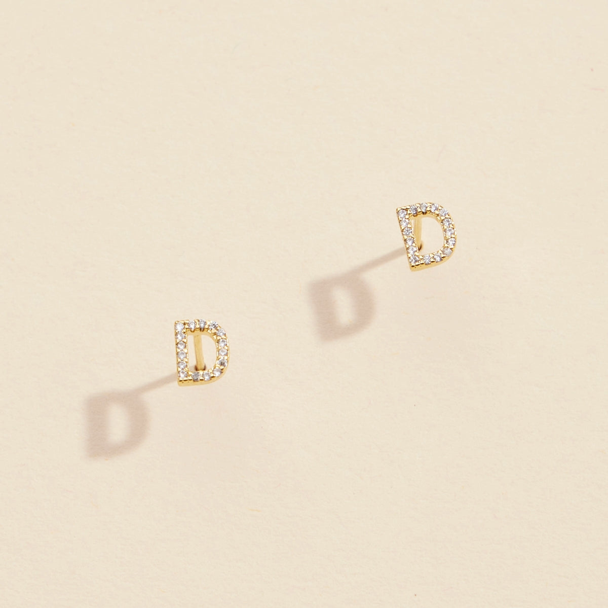 Letters Basic Gold Dipped Stud Earrings