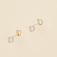 Letters Basic Gold Dipped Stud Earrings