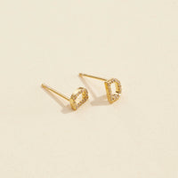 Letters Basic Gold Dipped Stud Earrings