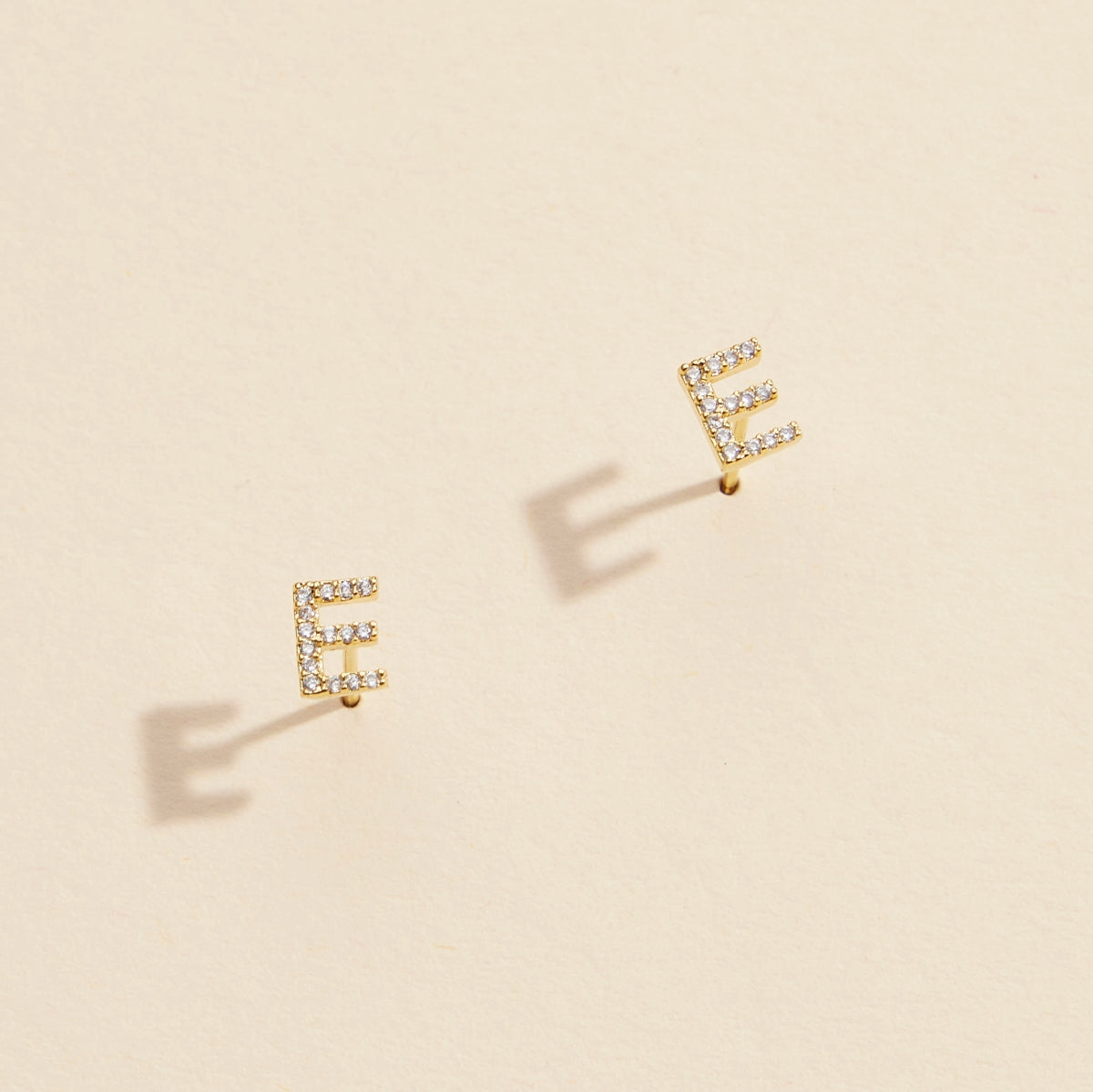 Letters Basic Gold Dipped Stud Earrings