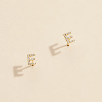 Letters Basic Gold Dipped Stud Earrings