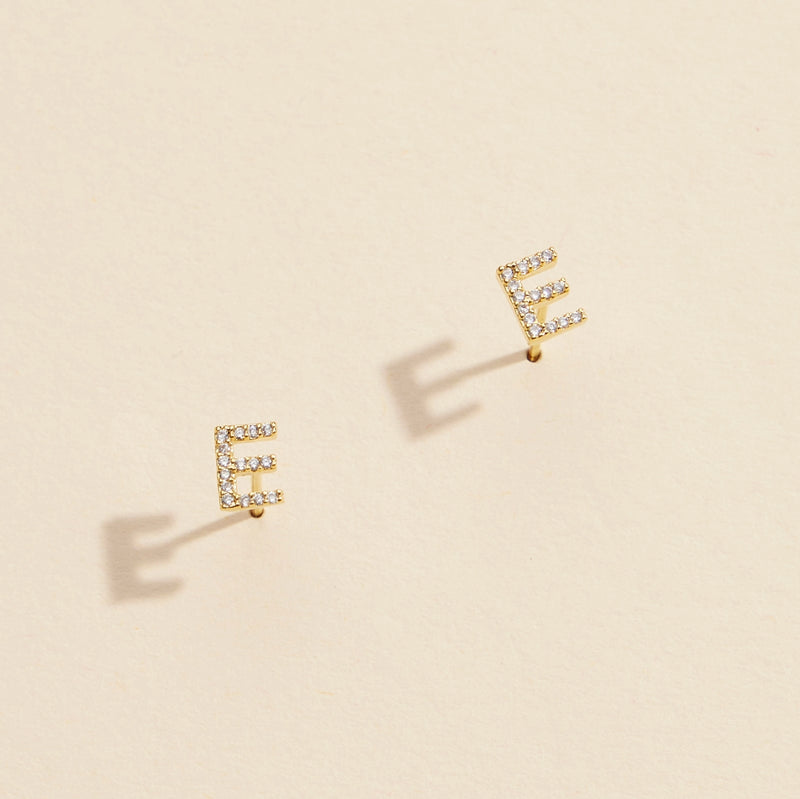 Letters Basic Gold Dipped Stud Earrings