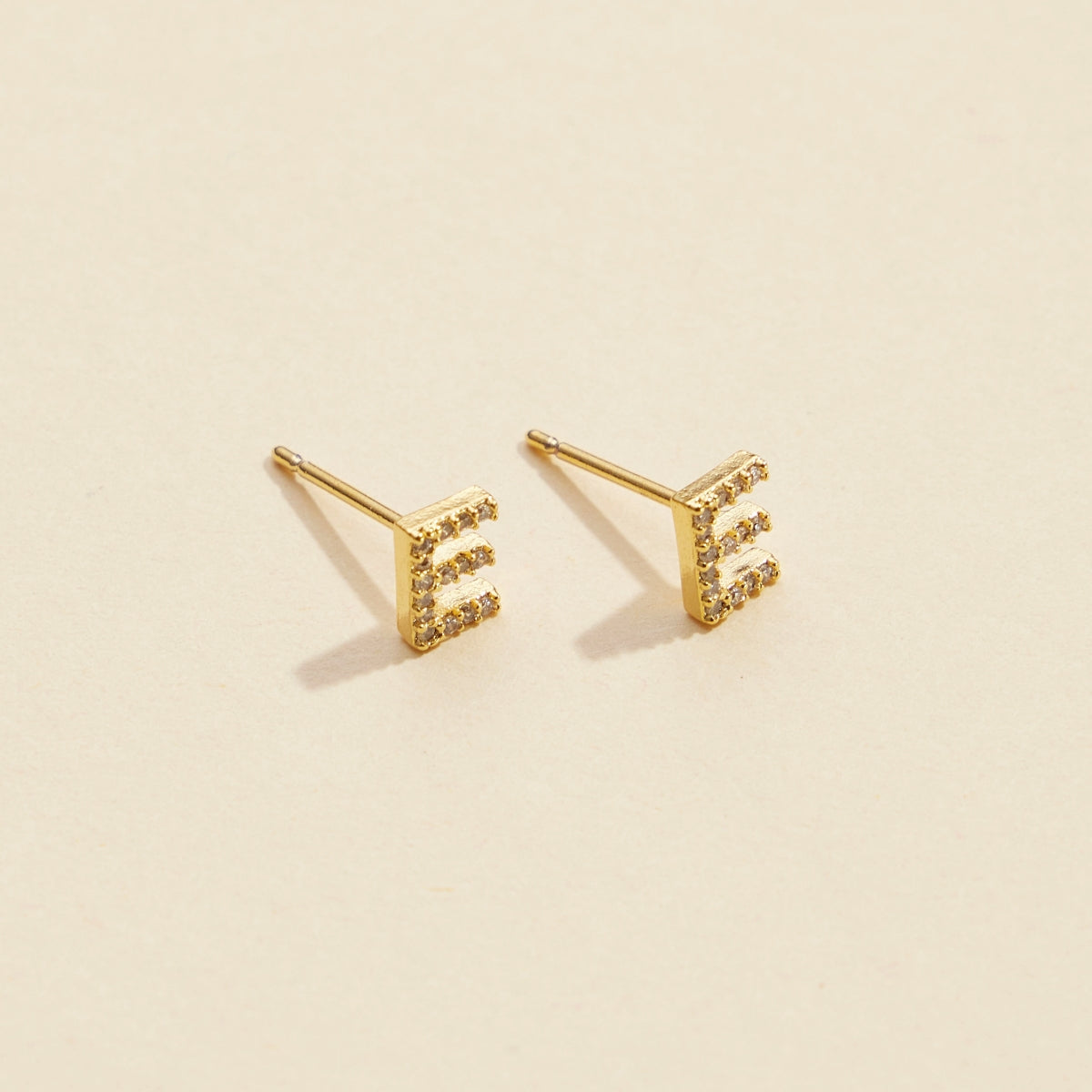 Letters Basic Gold Dipped Stud Earrings