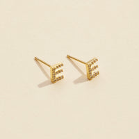 Letters Basic Gold Dipped Stud Earrings