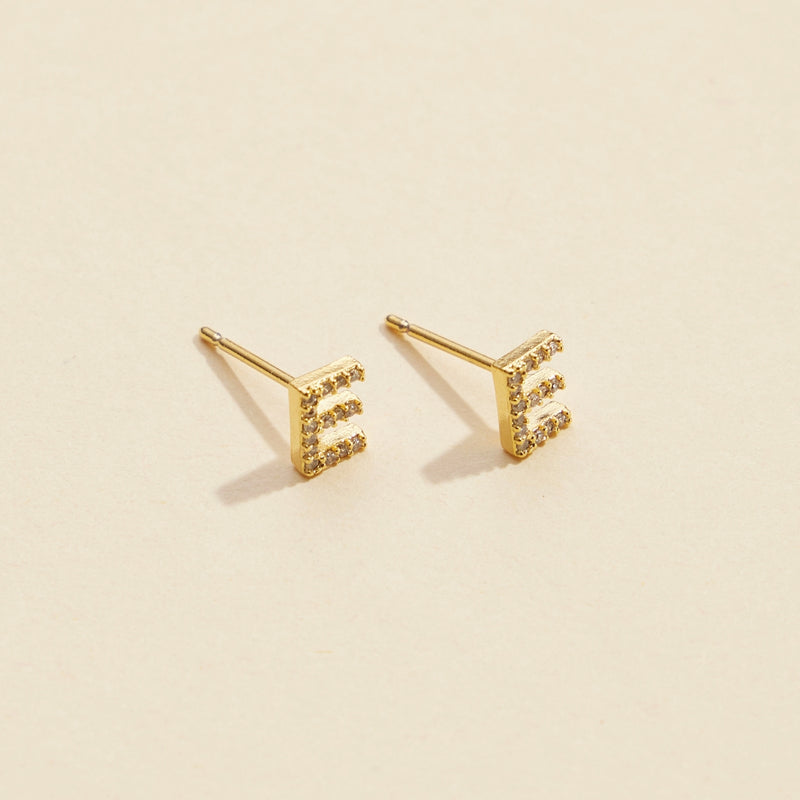 Letters Basic Gold Dipped Stud Earrings