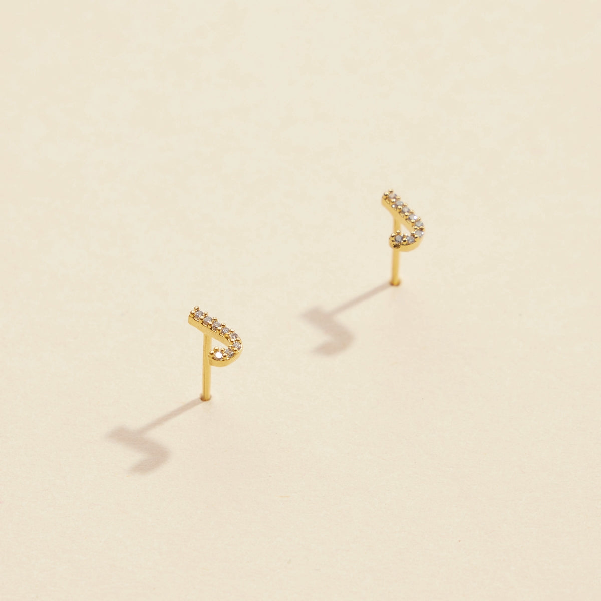 Letters Basic Gold Dipped Stud Earrings