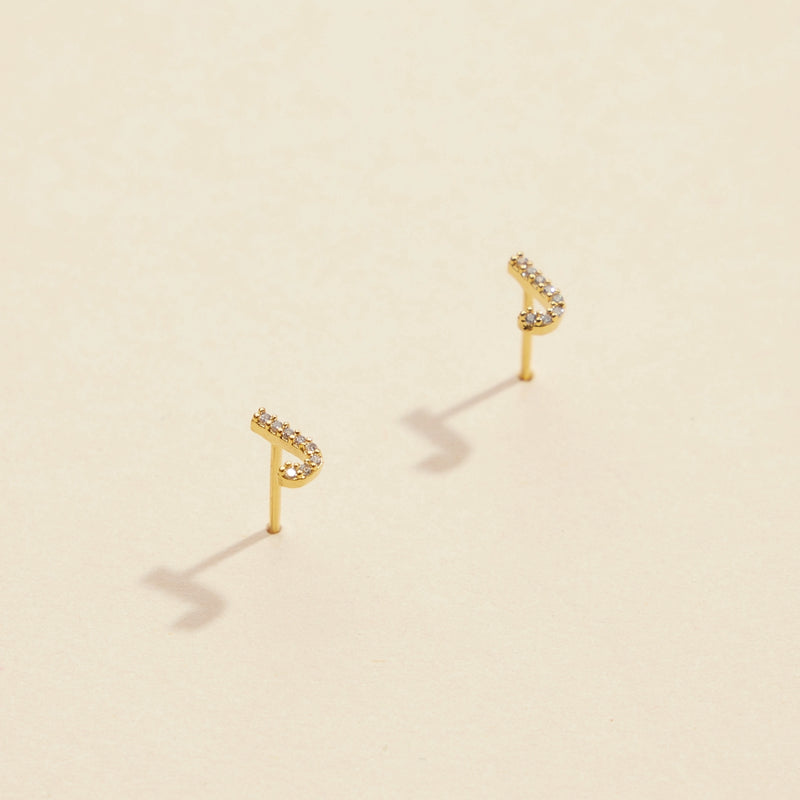 Letters Basic Gold Dipped Stud Earrings