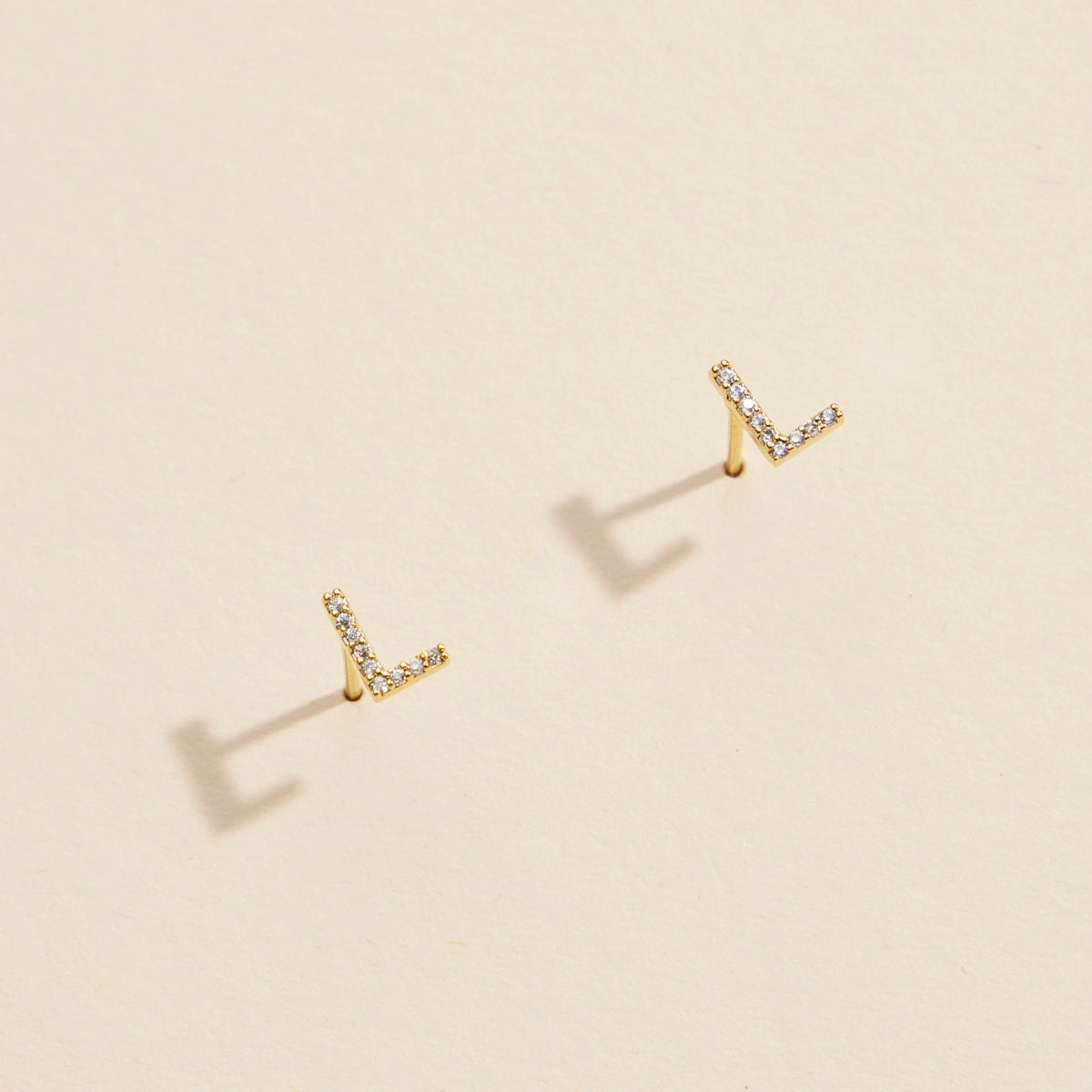 Letters Basic Gold Dipped Stud Earrings