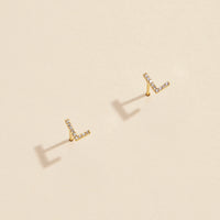 Letters Basic Gold Dipped Stud Earrings