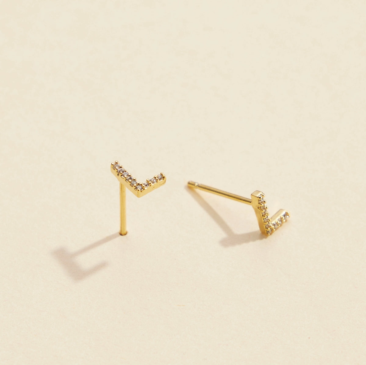 Letters Basic Gold Dipped Stud Earrings