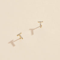 Letters Basic Gold Dipped Stud Earrings
