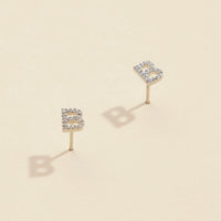 Letters Basic Gold Dipped Stud Earrings