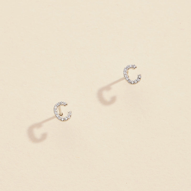 Letters Basic Gold Dipped Stud Earrings