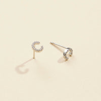 Letters Basic Gold Dipped Stud Earrings