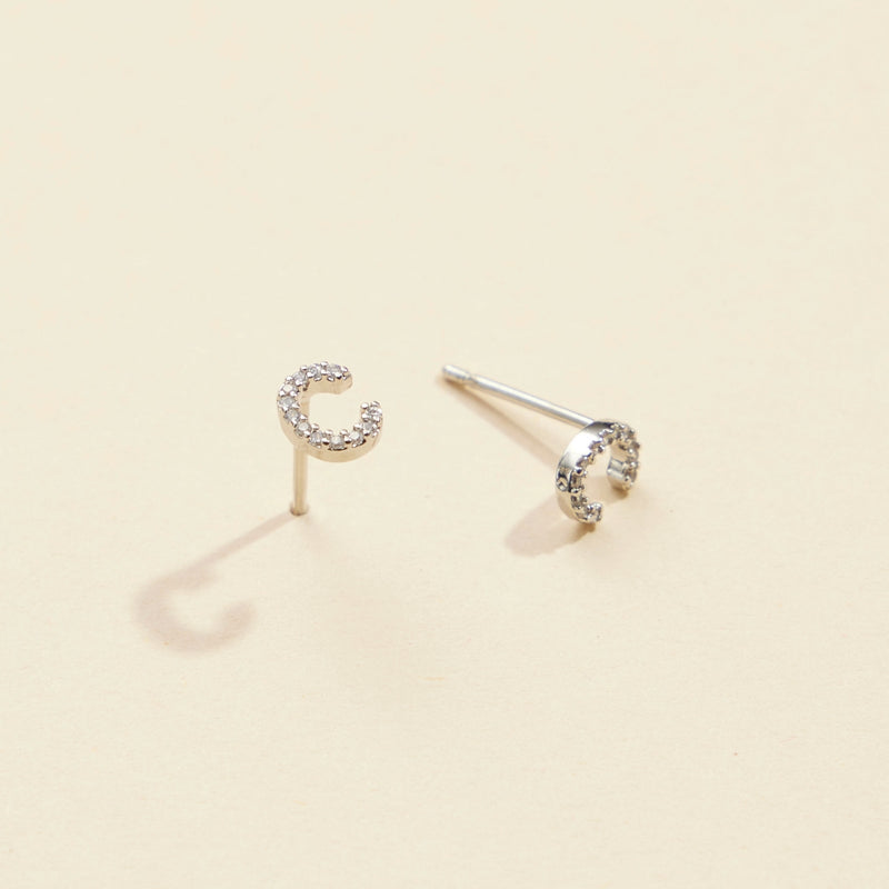 Letters Basic Gold Dipped Stud Earrings