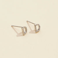 Letters Basic Gold Dipped Stud Earrings