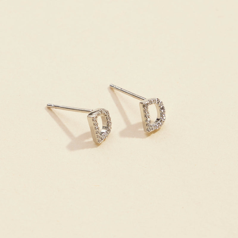 Letters Basic Gold Dipped Stud Earrings