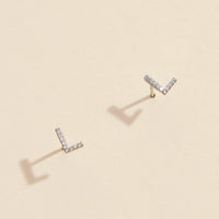 Letters Basic Gold Dipped Stud Earrings