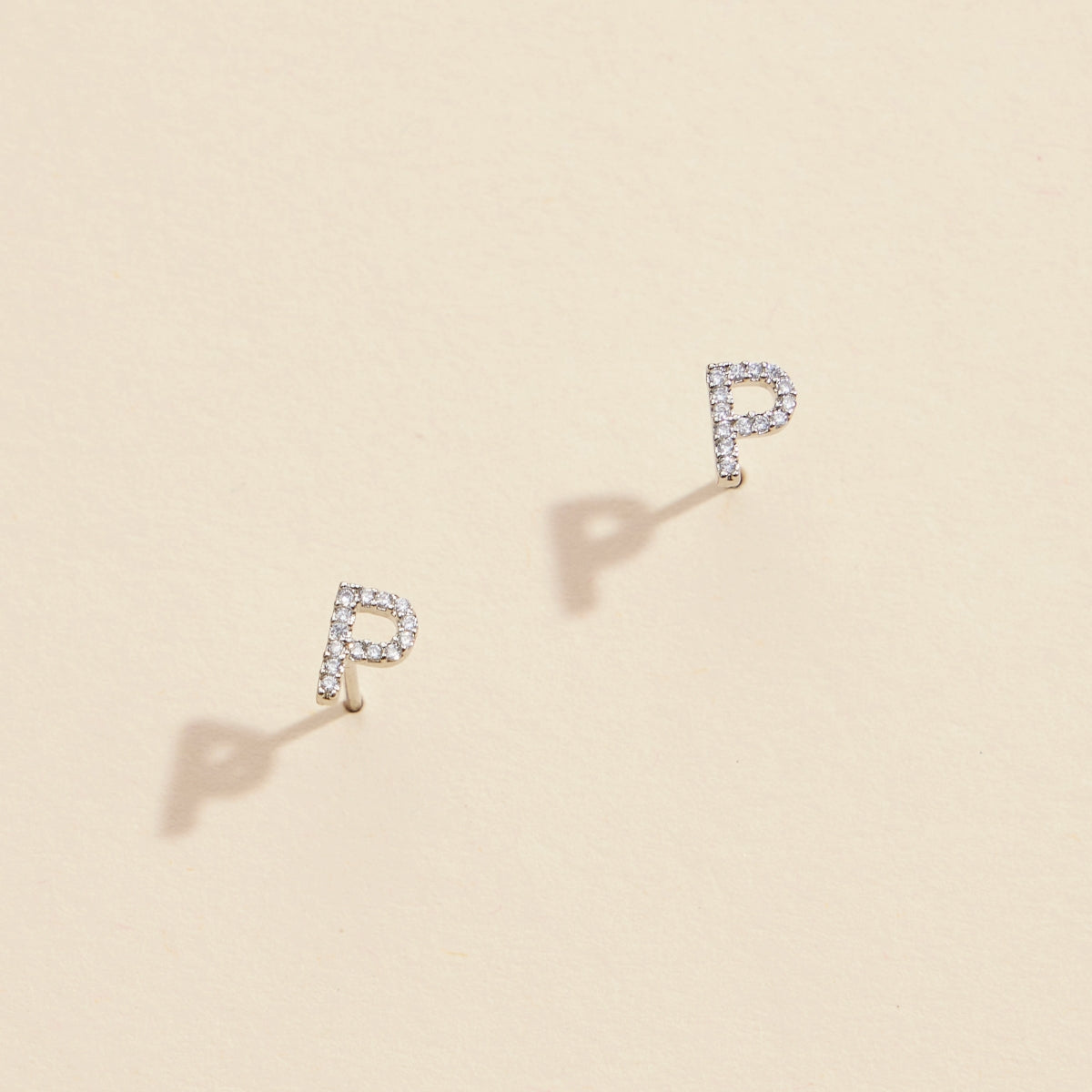 Letters Basic Gold Dipped Stud Earrings