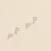 Letters Basic Gold Dipped Stud Earrings