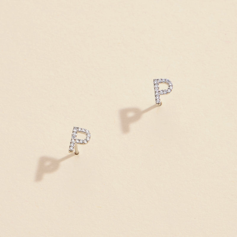 Letters Basic Gold Dipped Stud Earrings