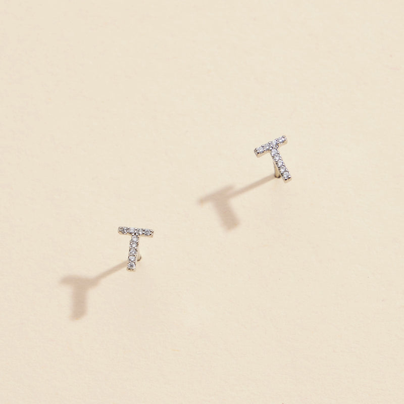 Letters Basic Gold Dipped Stud Earrings