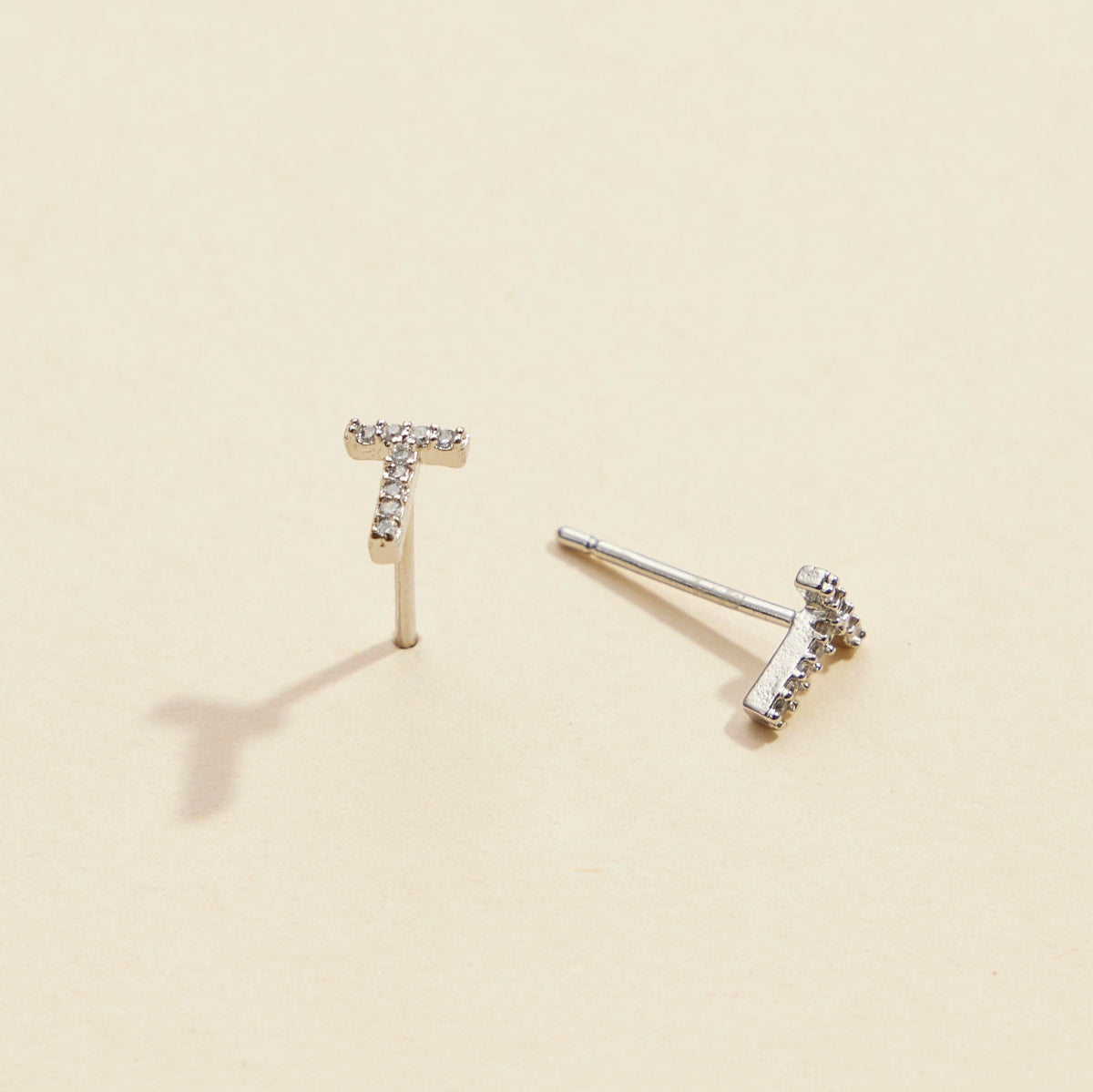 Letters Basic Gold Dipped Stud Earrings