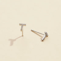 Letters Basic Gold Dipped Stud Earrings