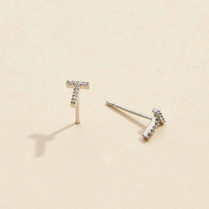 Letters Basic Gold Dipped Stud Earrings