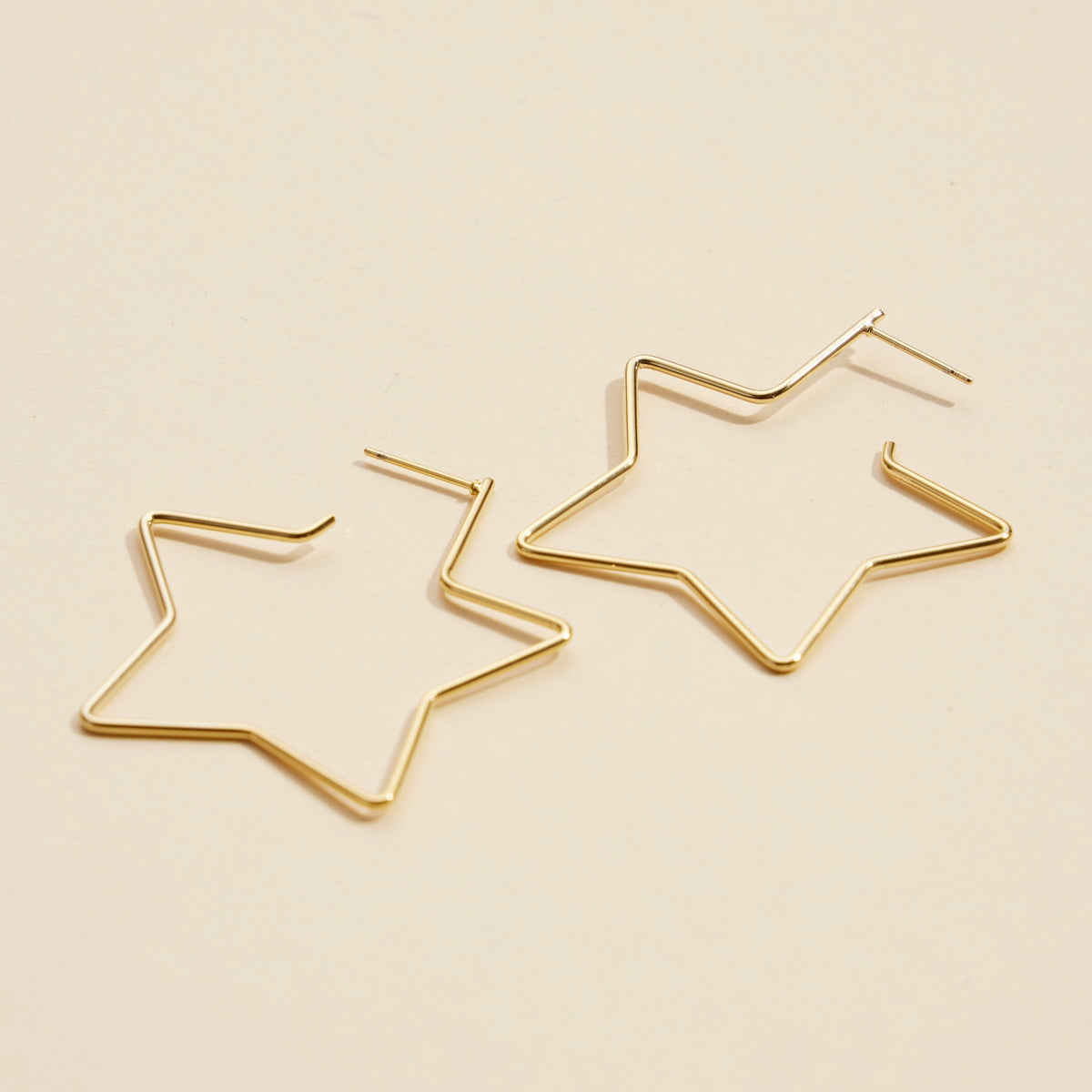 Star Gold Dip Hoop Earrings