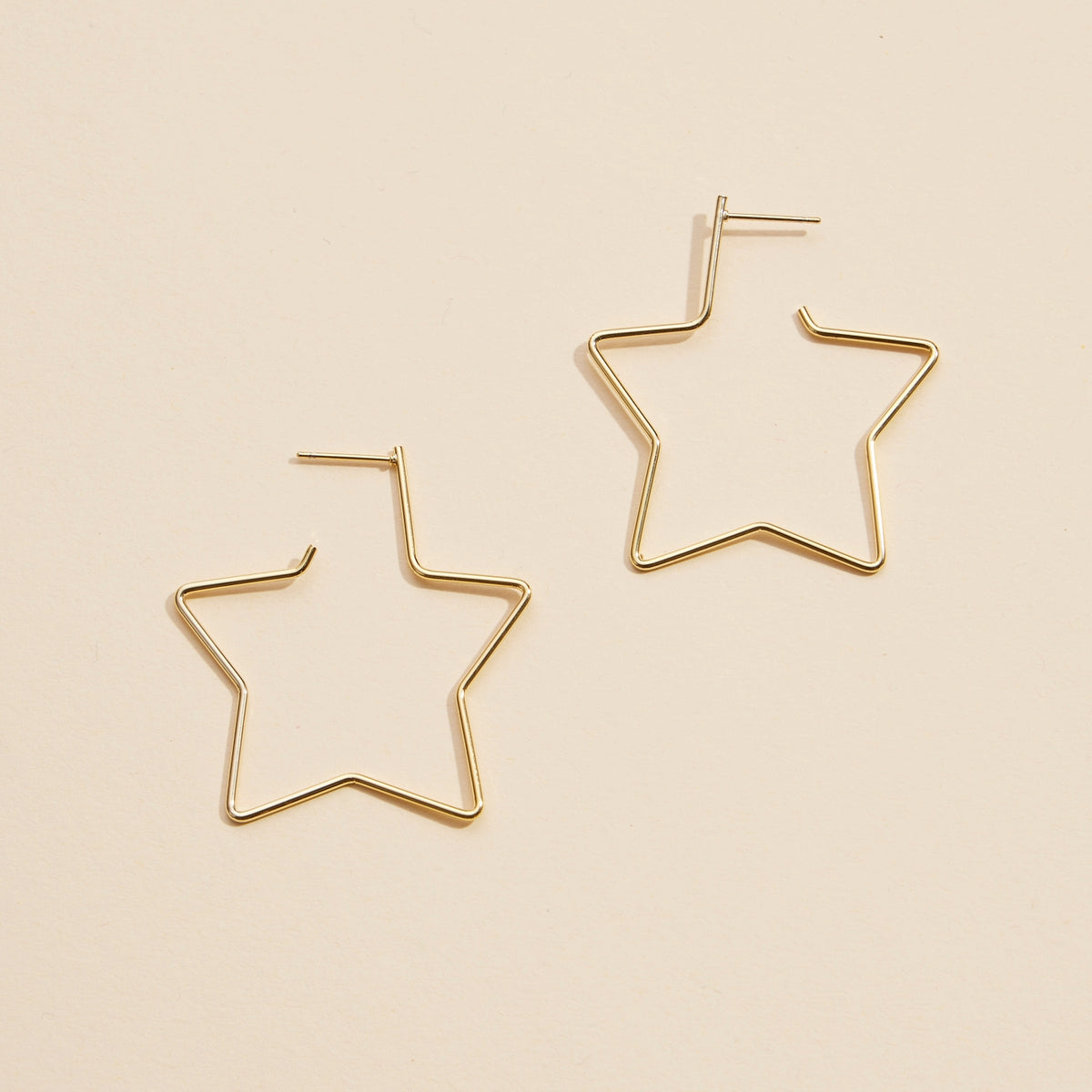 Star Gold Dip Hoop Earrings