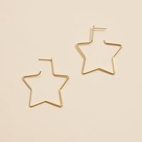 Star Gold Dip Hoop Earrings