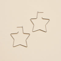 Star Gold Dip Hoop Earrings