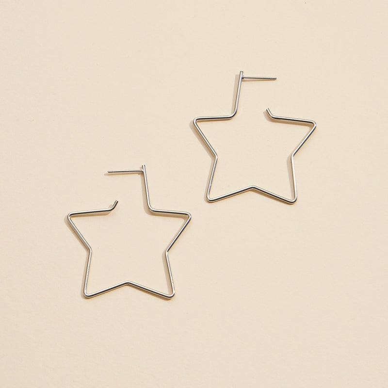 Star Gold Dip Hoop Earrings