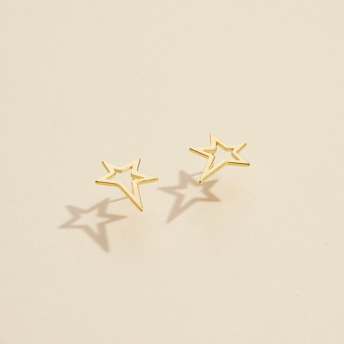 Star Gold Dip Stud Earrings