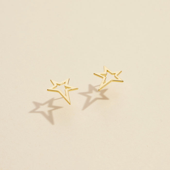 Star Gold Dip Stud Earrings