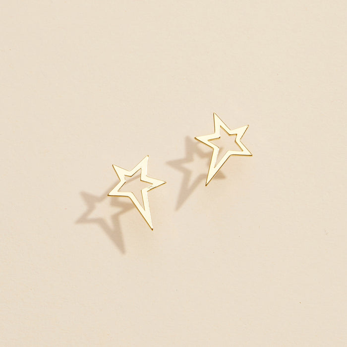 Star Gold Dip Stud Earrings